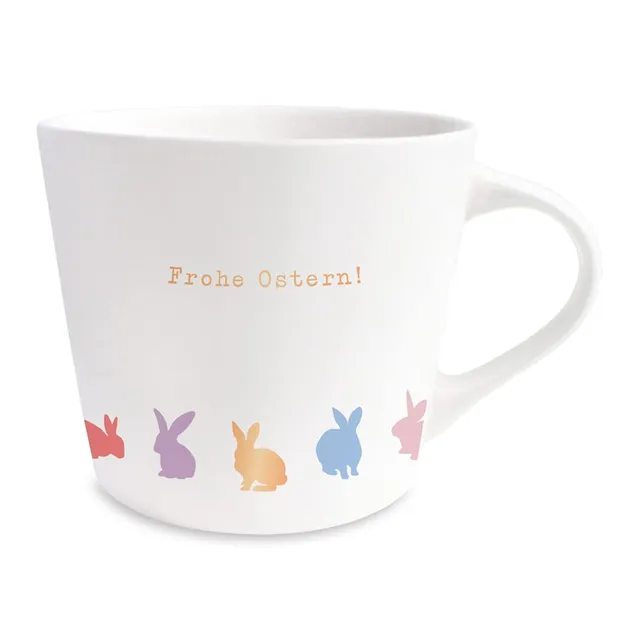 grafik-werkstatt-kaffee-tasse-frohe-ostern-hasen-porzellan-420-ml-mit-echtgold image 1