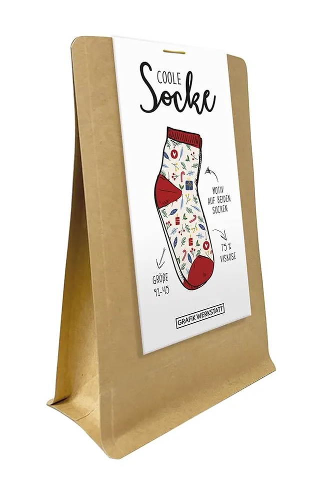 grafik-werkstatt-gute-laune-socken-frohes-fest-wei-gr-36-40 image 1