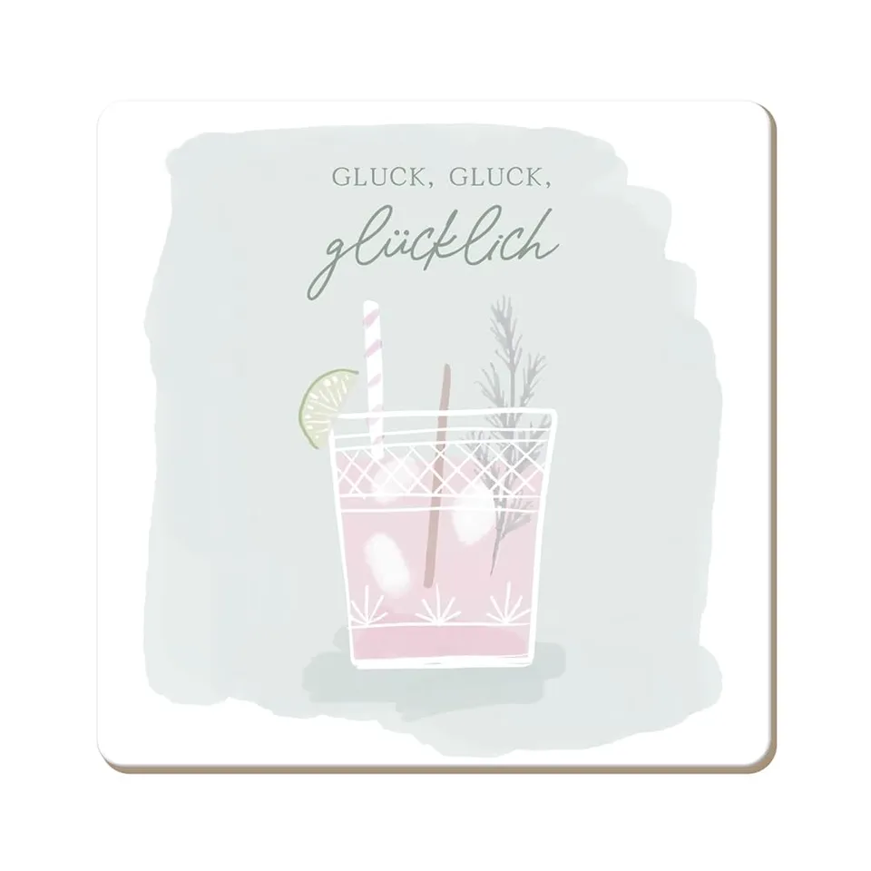 grafik-werkstatt-untersetzer-gluck-gluck-gl-cklich-kork-9-5-x-9-5-cm-bunt image 1
