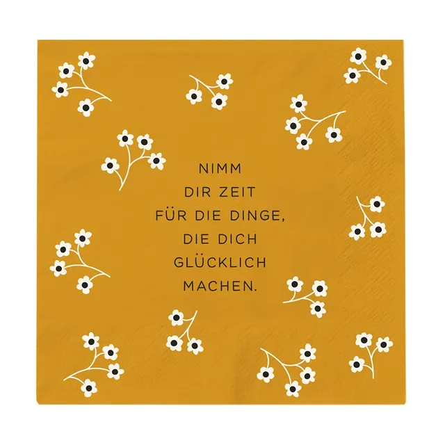 grafik-werkstatt-servietten-nimm-dir-zeit-gelb-12-5-x-12-5-cm-20-st-ck image 1
