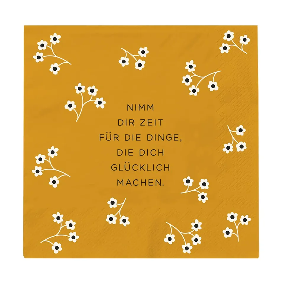 grafik-werkstatt-servietten-nimm-dir-zeit-gelb-12-5-x-12-5-cm-20-st-ck image 1
