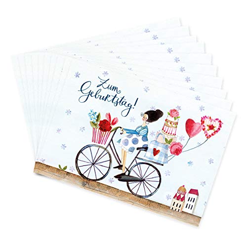 gr-tz-verlag-geburtstagskarten-10er-set-fahrrad-klappkarten-mit-umschlag-10-5-x- image 3