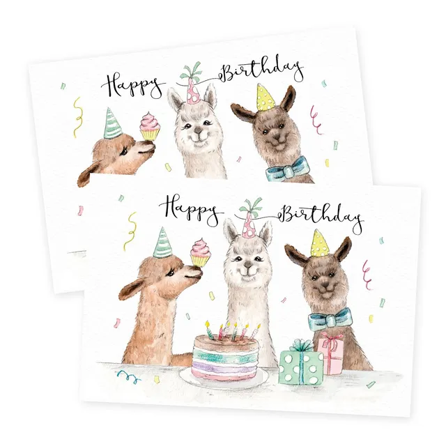 gr-tz-verlag-2er-set-gl-ckwunschkarten-geburtstag-alpaka-din-a6-blanko-mit-umsch image 1