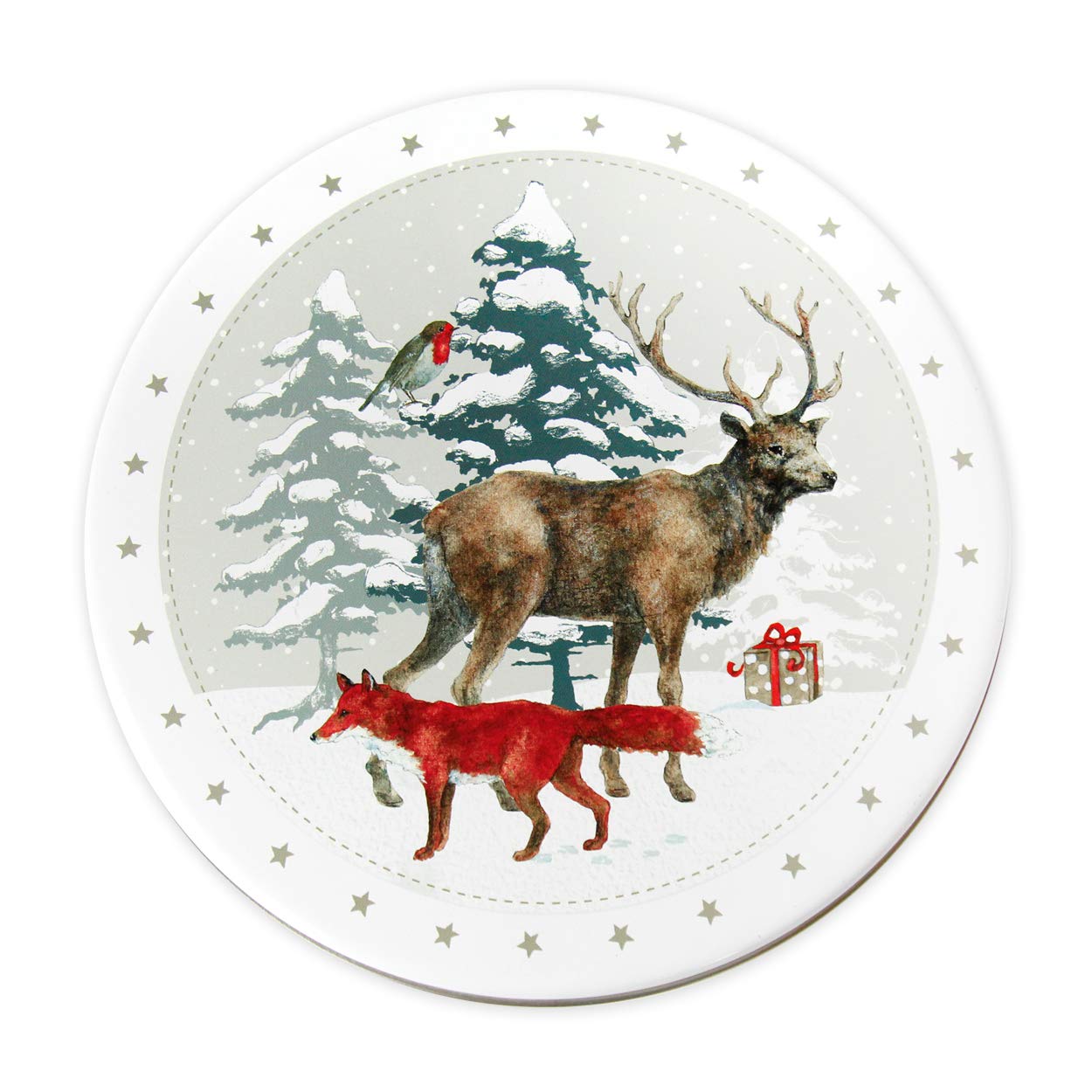 gr-tz-verlag-keksdose-retro-weihnachtswald-runde-blechdose-rot image 3