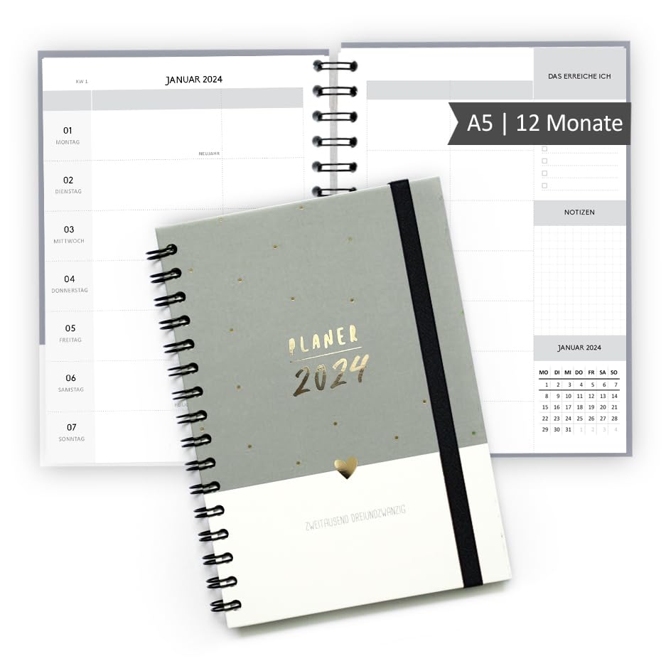 gr-tz-verlag-kalender-2024-buchkalender-a5-1-woche-2-seiten-ringbuch-gold image 6