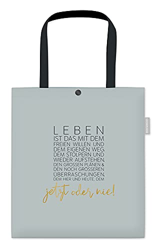 grafik-werkstatt-damen-baumwoll-beutel-leben-tasche-mit-verschluss-lustigem-spru image 4