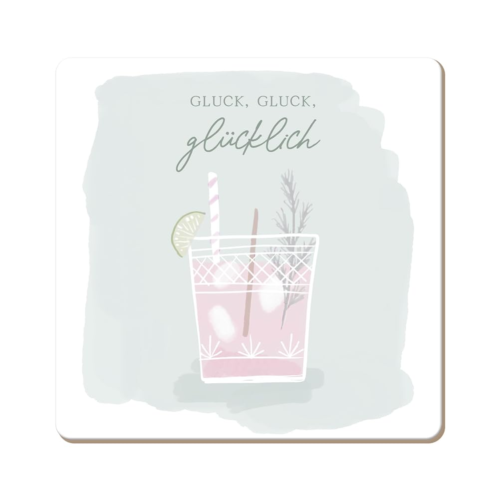 grafik-werkstatt-untersetzer-gluck-gluck-gl-cklich-kork-9-5-x-9-5-cm-bunt image 1