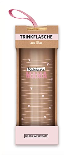grafik-werkstatt-trinkflasche-glas-550-ml-weltbeste-mama-rosa-mit-griffschlaufe image 7