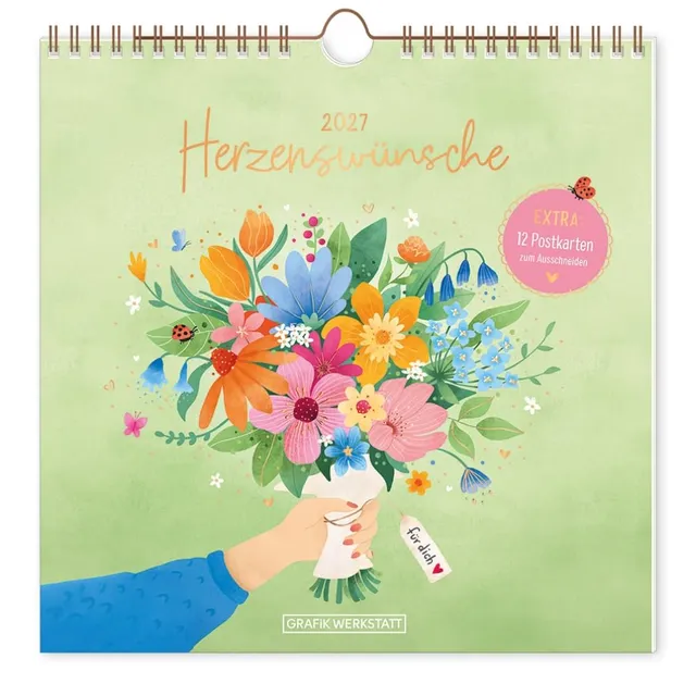grafik-werkstatt-classic-line-wandkalender-quadratisch-2027-herzensw-nsche image 1