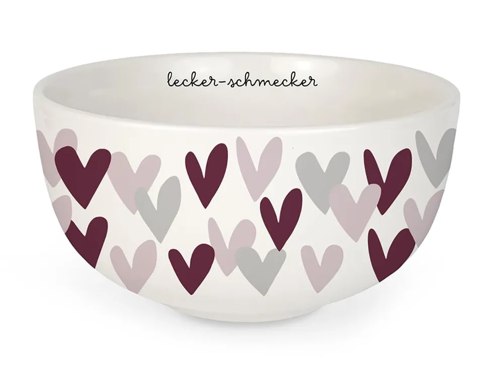 grafik-werkstatt-bowl-schale-aus-porzellan-lecker-schmecker-wei-15-5-cm-durchmes image 1