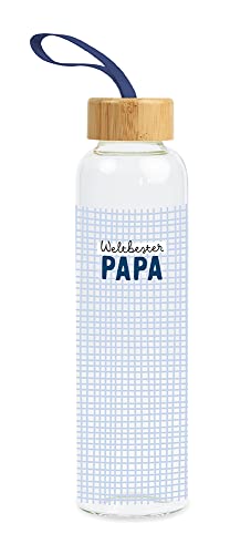 grafik-werkstatt-trinkflasche-glas-weltbester-papa-blau-550-ml-mit-griffschlaufe image 6
