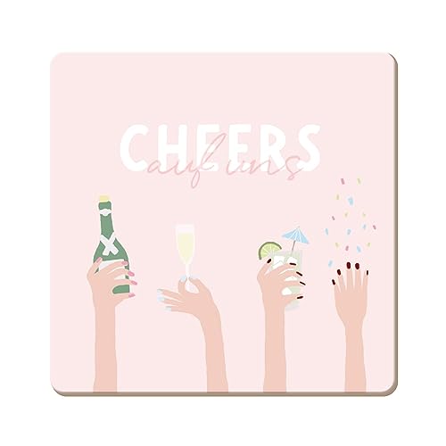 grafik-werkstatt-untersetzer-aus-kork-cheers-bunt-lustiger-rutschfester-und-feuc image 3
