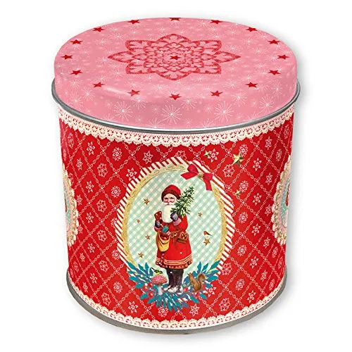 gr-tz-verlag-retro-keksdose-weihnachtsmann-klein-rund-aus-blech-rot-ca-10-cm image 1