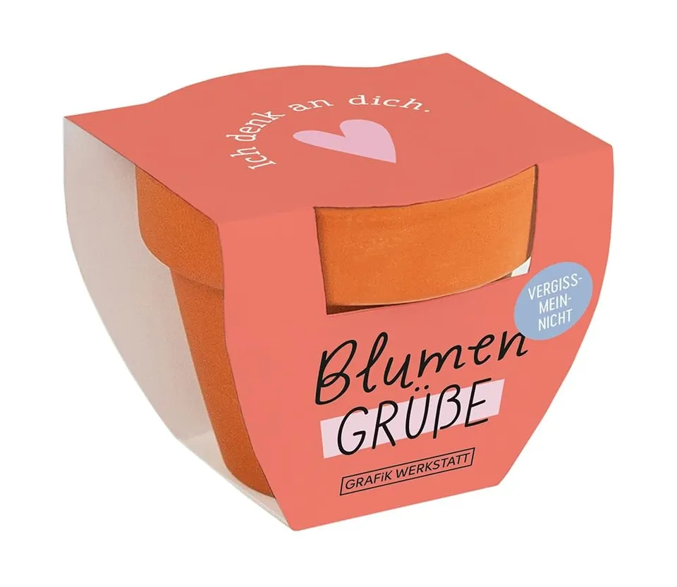 grafik-werkstatt-blumengr-e-ich-denk-an-dich-mini-terrakotta-t-pfchen-sommerblum image 1