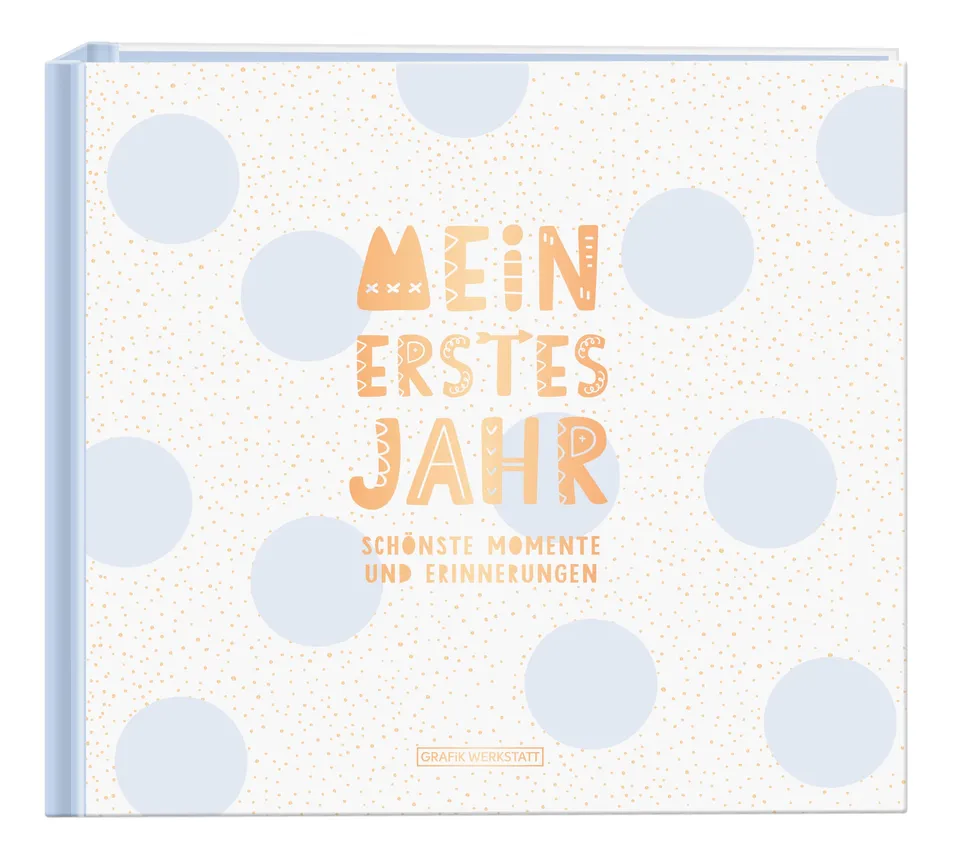 grafik-werkstatt-babyalbum-mein-erstes-jahr-junge-mit-meilensteinkarten image 1