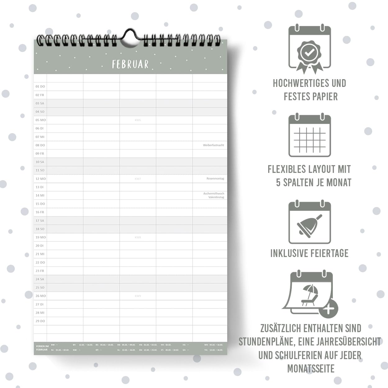 gr-tz-verlag-familienkalender-2024-wandkalender-5-spalten-blattgold-19-x-32-cm image 3