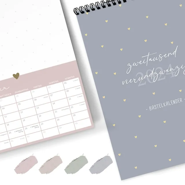 gr-tz-verlag-bastelkalender-2024-wandkalender-din-a4-mit-goldfolie image 1