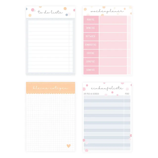 gr-tz-verlag-notizbl-cke-a6-4er-set-je-60-blatt-to-do-einkaufsliste image 1