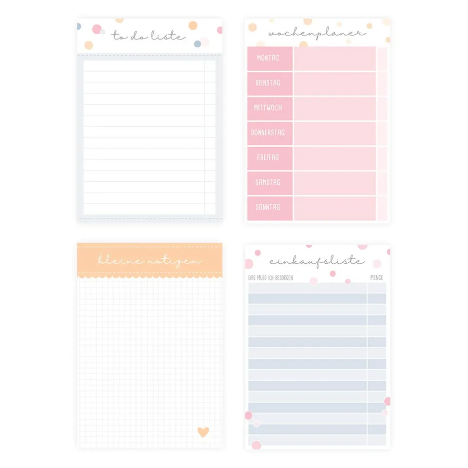 gr-tz-verlag-notizbl-cke-a6-4er-set-je-60-blatt-to-do-einkaufsliste image 1