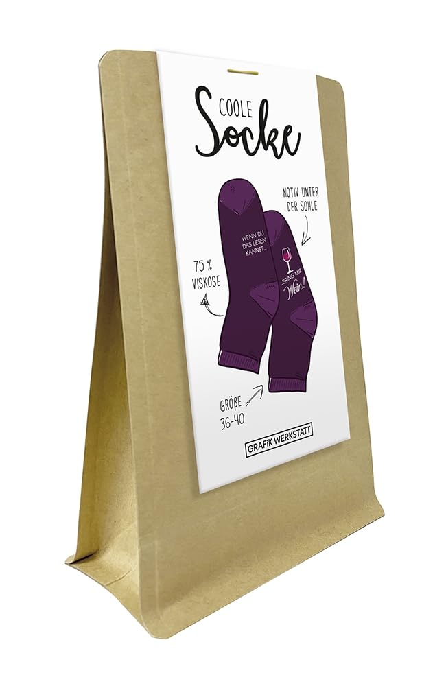 grafik-werkstatt-herren-freizeitsocken-wein-gr-36-40-gute-laune-socke image 1