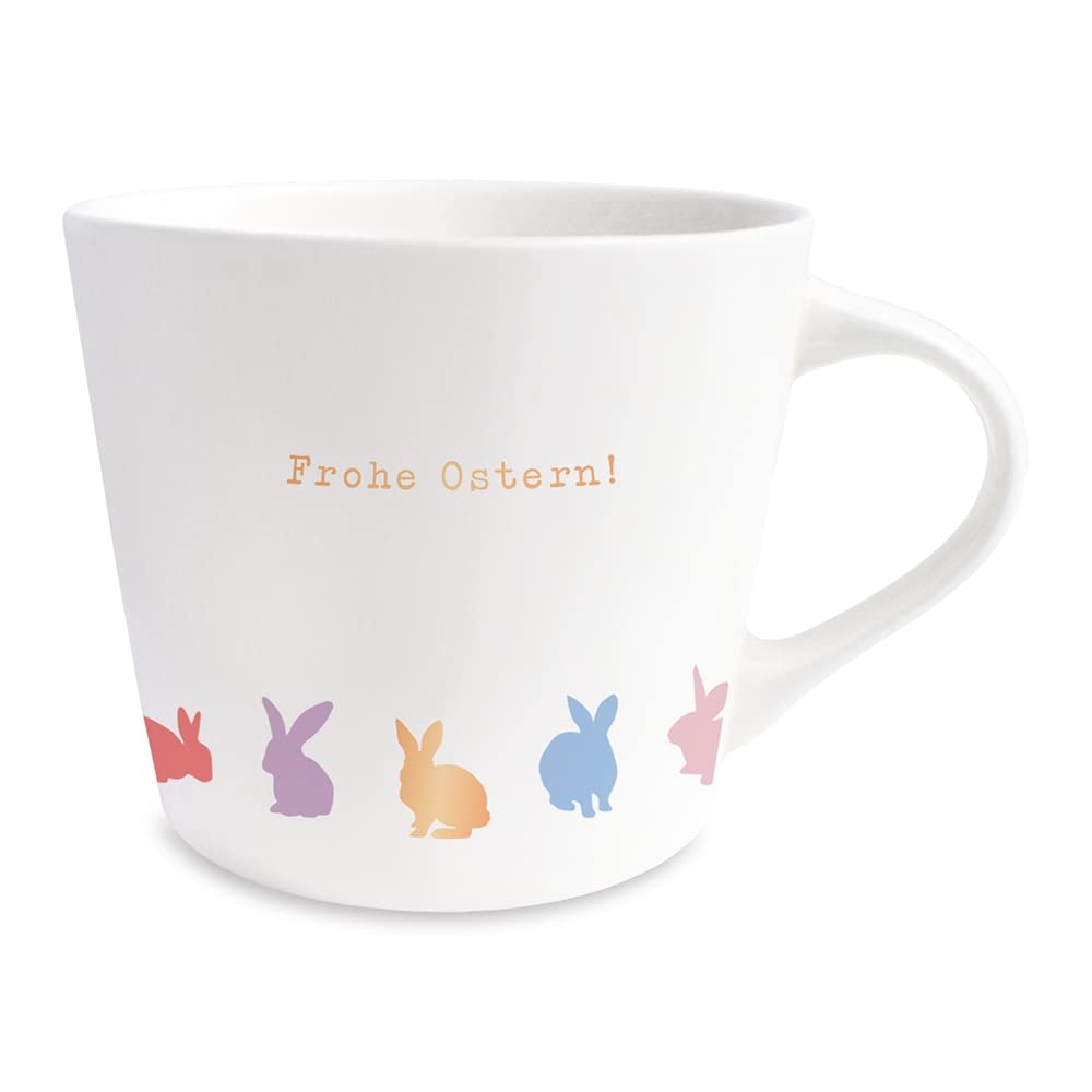 grafik-werkstatt-kaffee-tasse-frohe-ostern-hasen-porzellan-420-ml-mit-echtgold image 1