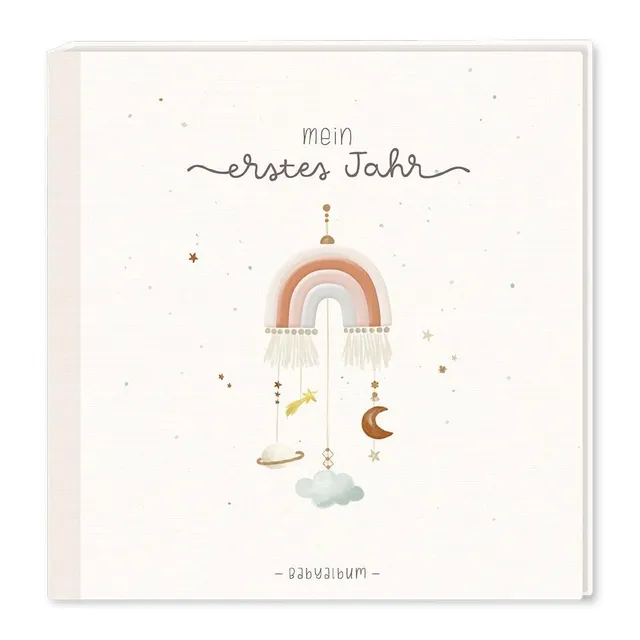 grafik-werkstatt-baby-album-mein-erstes-jahr-boho-mit-stickerei image 1