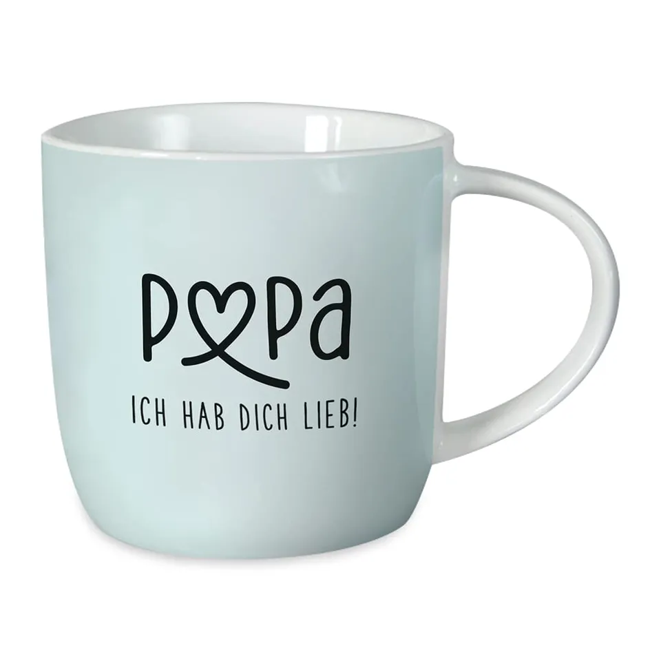 grafik-werkstatt-kaffeetasse-papa-hab-dich-lieb-61664-porzellan-300-ml-blau image 1
