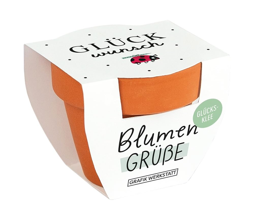 grafik-werkstatt-blumengr-e-gl-cksklee-mini-terrakotta-t-pfchen-mit-samen-6-x-5- image 1