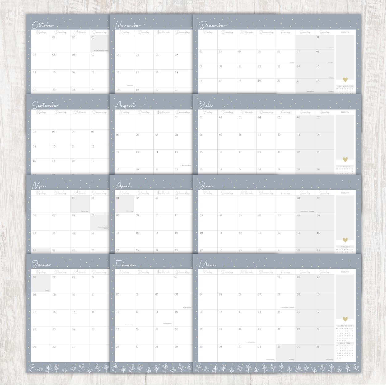 gr-tz-verlag-wandkalender-2024-monatskalender-a4-quer-spiralbindung image 6