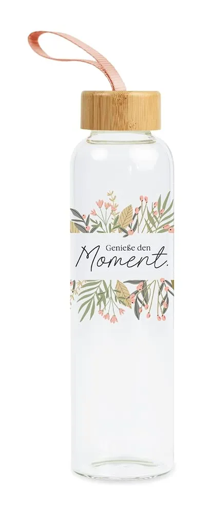 grafik-werkstatt-glas-trinkflasche-550-ml-genie-e-den-moment-bunt image 1