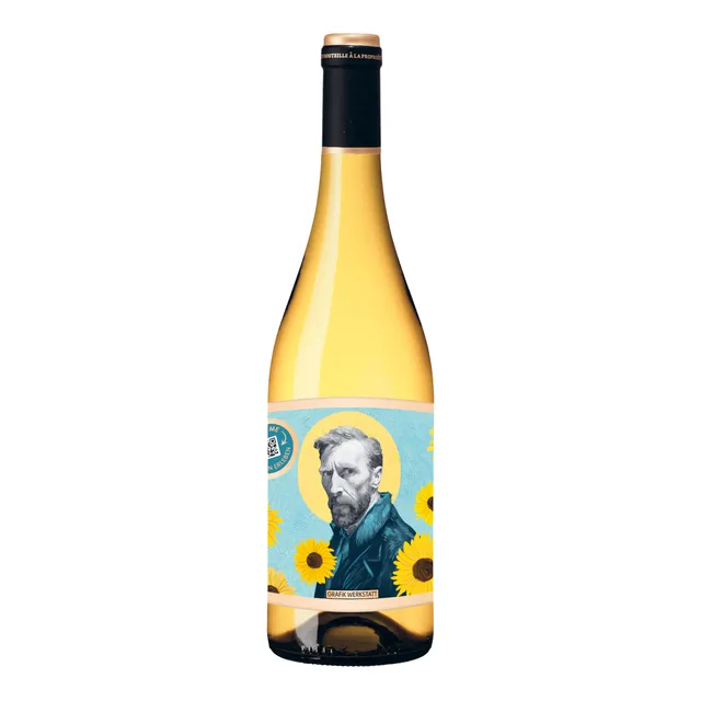 grafik-werkstatt-vincent-van-gogh-wei-wein-weinflasche-chardonnay-genuss-design image 1