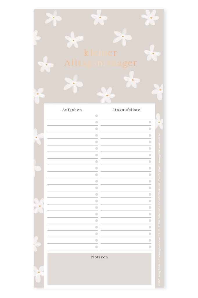 grafik-werkstatt-magnet-block-einkaufsliste-10-x-21-cm-50-blatt-mit-goldveredelu image 1