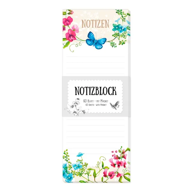 gr-tz-verlag-magnet-notizblock-blumenranken-einkaufsliste-liniert-60-blatt-blau- image 1