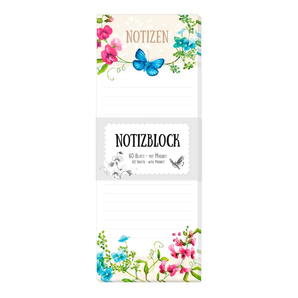 gr-tz-verlag-magnet-notizblock-blumenranken-einkaufsliste-liniert-60-blatt-blau- image 1