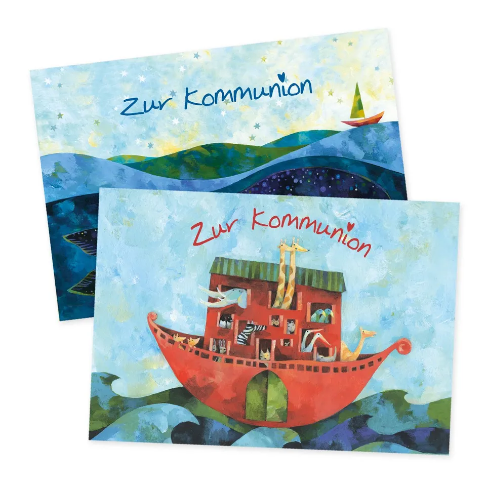 gr-tz-verlag-2er-set-konfirmationskarten-boot-wal-arche-11-5-x-16-5-cm image 1