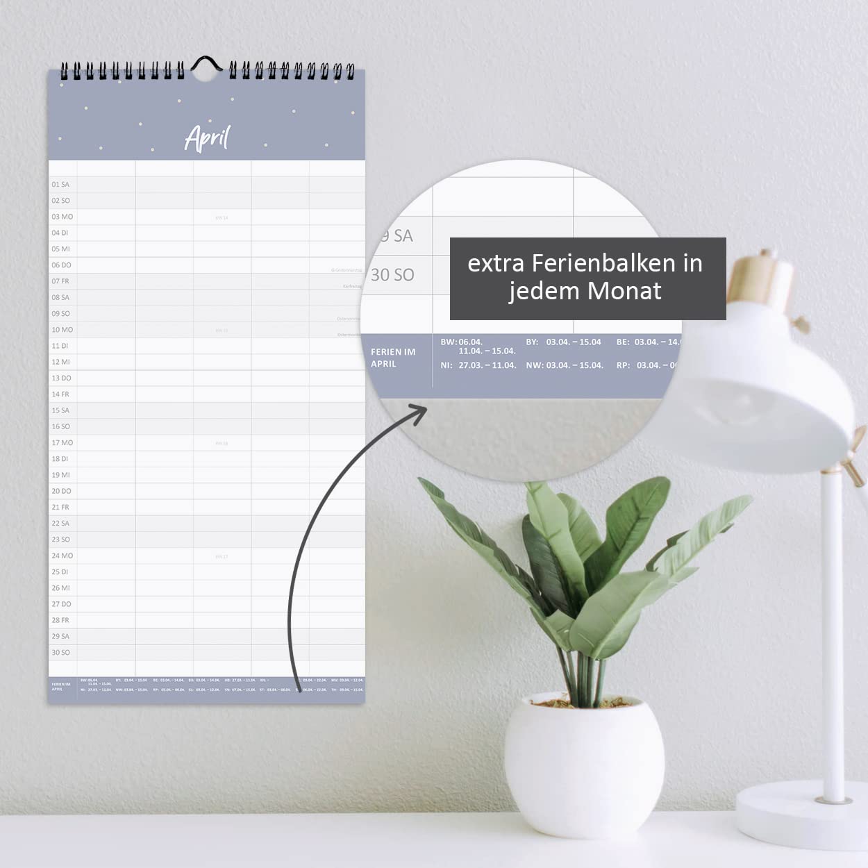 gr-tz-verlag-familienplaner-2023-wandkalender-5-spalten-blattgold-22-x-43-cm image 6