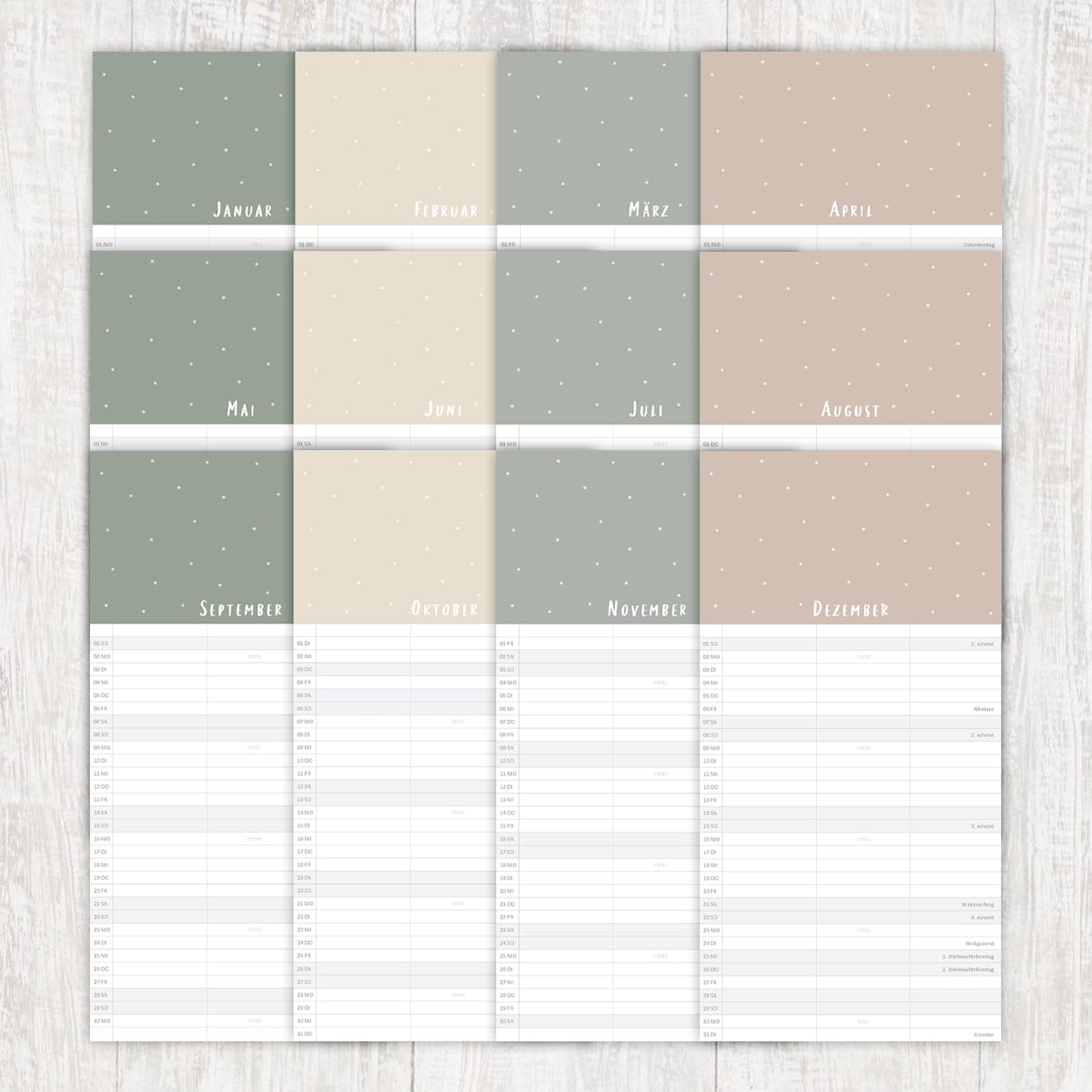 gr-tz-verlag-bastelkalender-3-spalten-blattgold-22-x-43-cm-familienkalender image 6