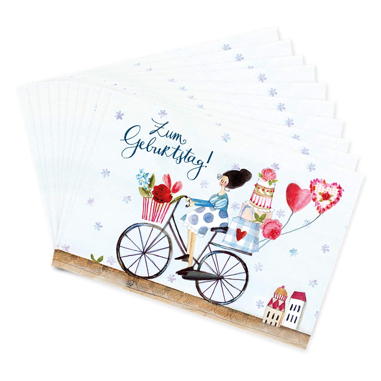 gr-tz-verlag-geburtstagskarten-10er-set-fahrrad-klappkarten-mit-umschlag-10-5-x- image 1