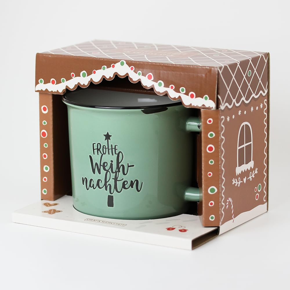 grafik-werkstatt-kaffeetasse-vintage-keramik-becher-400-ml-weihnachten-frohe-wei image 2
