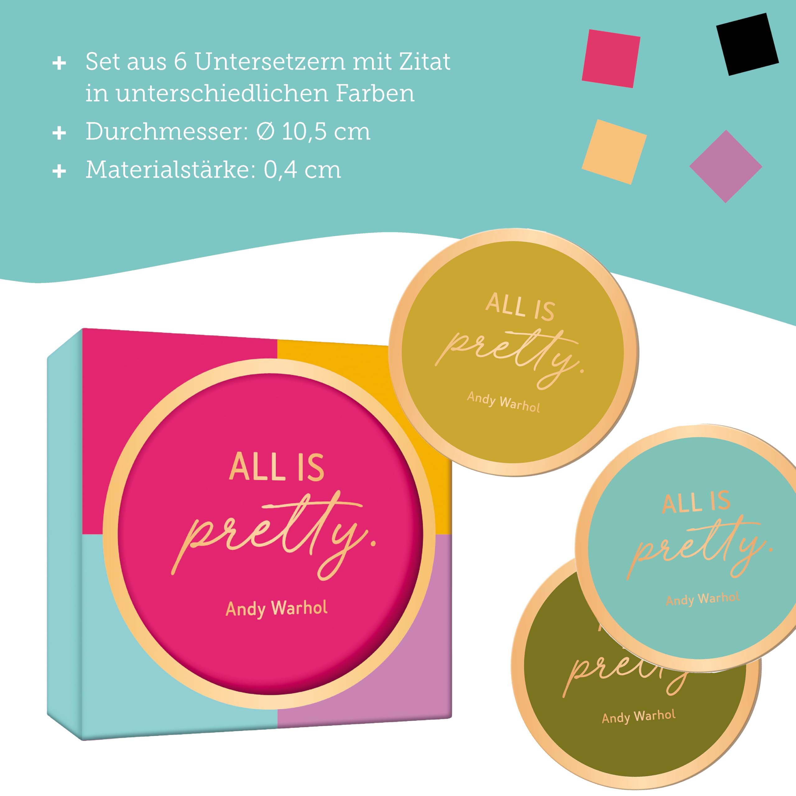 grafik-werkstatt-andy-warhol-kork-untersetzer-set-rund-6-st-ck-10-5-cm-6-farben image 5