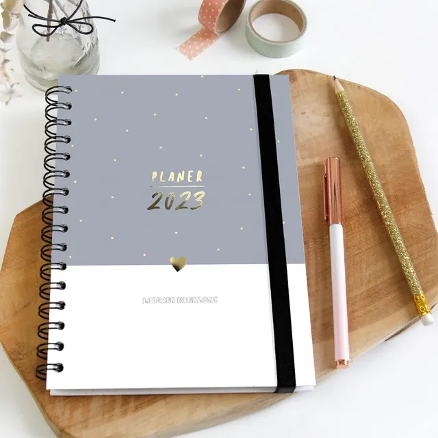 gr-tz-verlag-terminplaner-organizer-2023-a5-schwarz-1-woche-2-seiten-ringbuch image 1