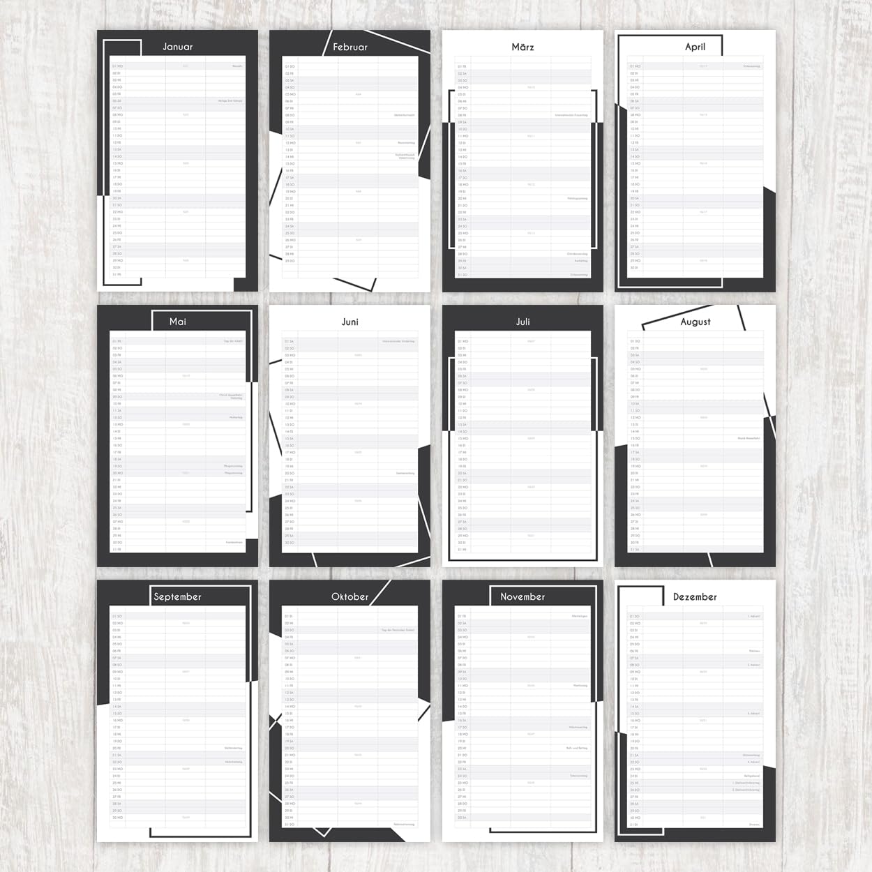 gr-tz-verlag-wandkalender-f-r-zwei-3-spalten-19-x-32-cm-schwarz-wei-edition image 6