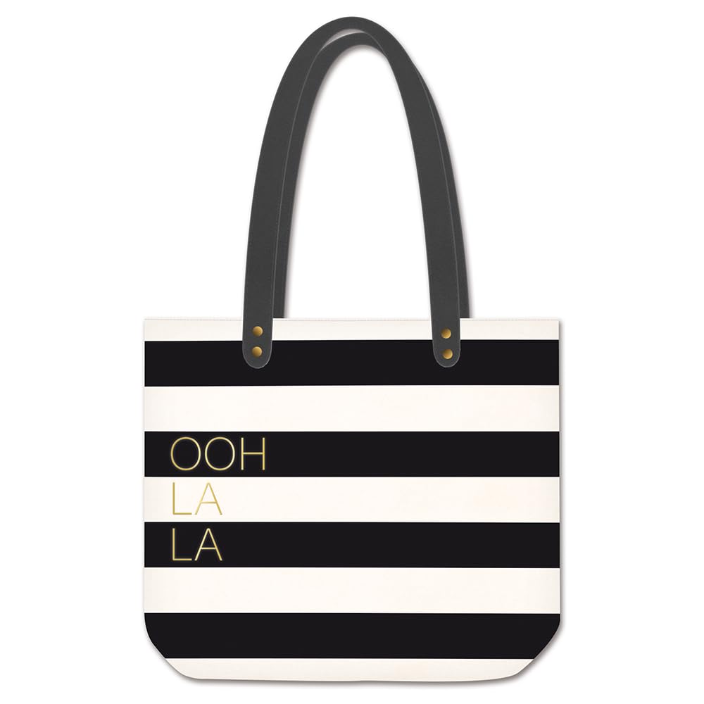 grafik-werkstatt-shopper-oohlala-damen-tasche-leinenoptik-schwarz-wei-25-liter image 1