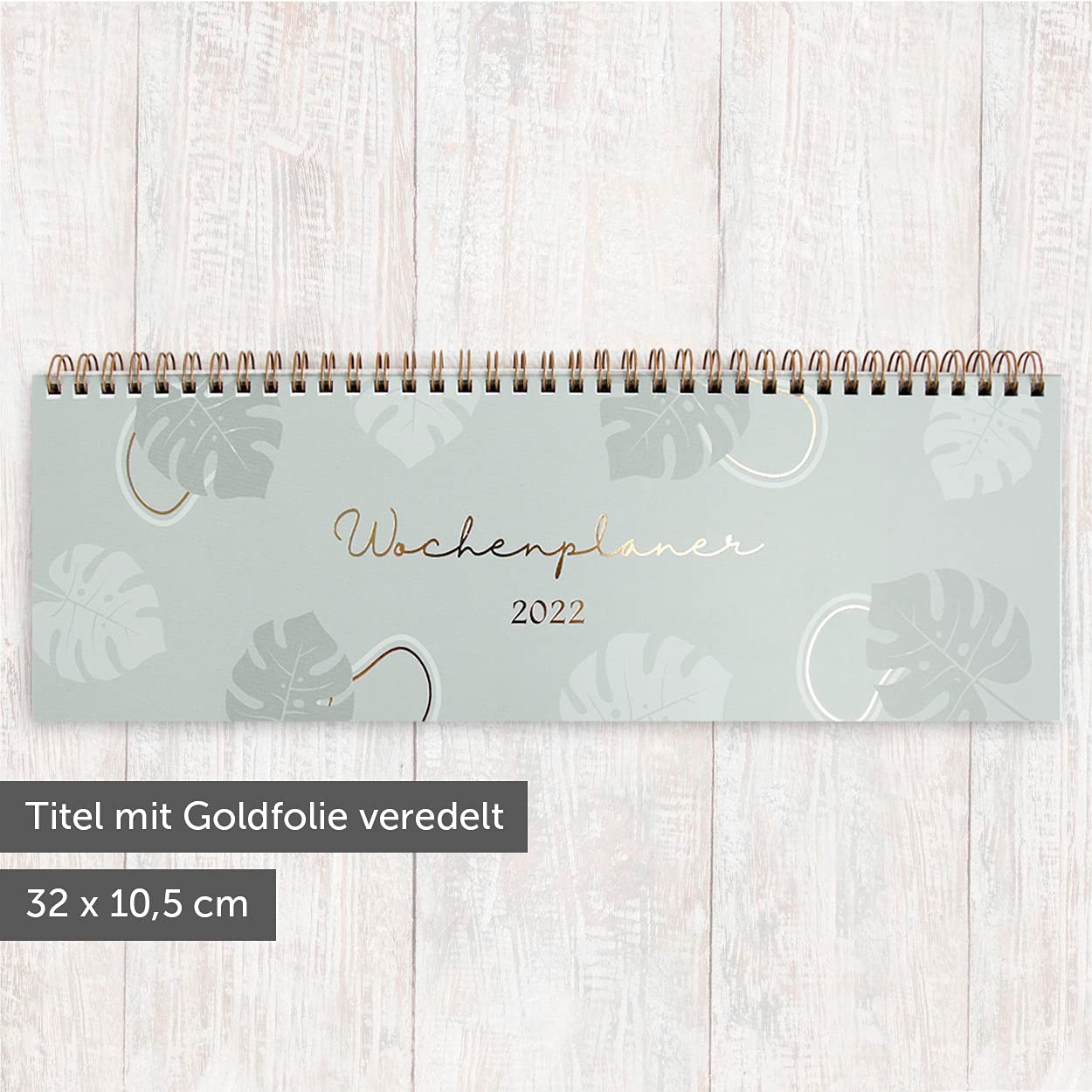 gr-tz-verlag-wochenplaner-tischkalender-quer-32-x-10-5-cm-bl-tter-design-mit-gol image 4