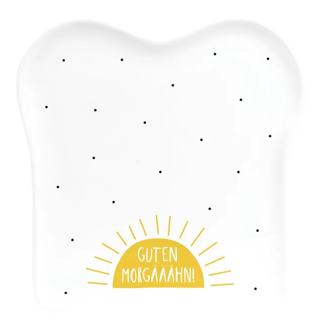 grafik-werkstatt-toast-teller-guten-morg-hn-porzellan-15-5-x-14-5-cm-gelb-wei image 1