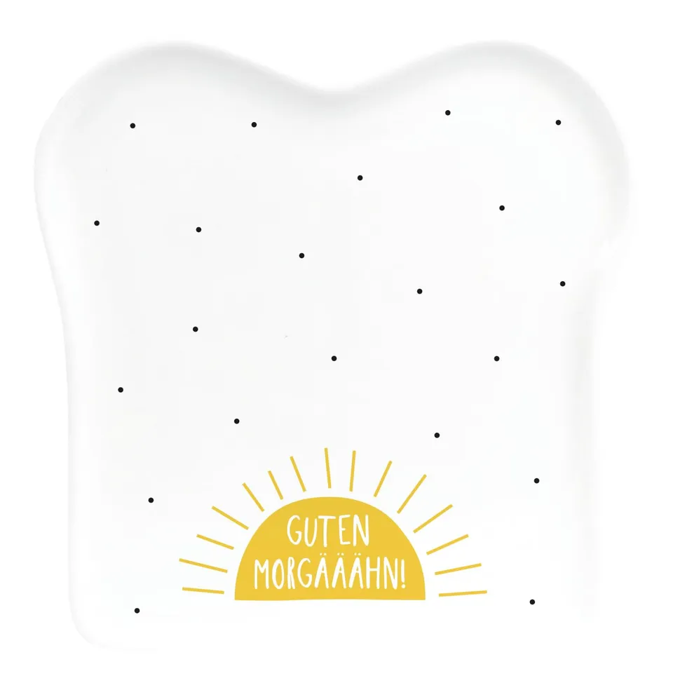 grafik-werkstatt-toast-teller-guten-morg-hn-porzellan-15-5-x-14-5-cm-gelb-wei image 1