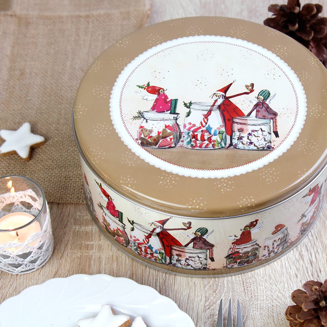 gr-tz-verlag-pl-tzchendose-weihnachtsleckereien-runde-keksdose-aus-blech-rot-bra image 5