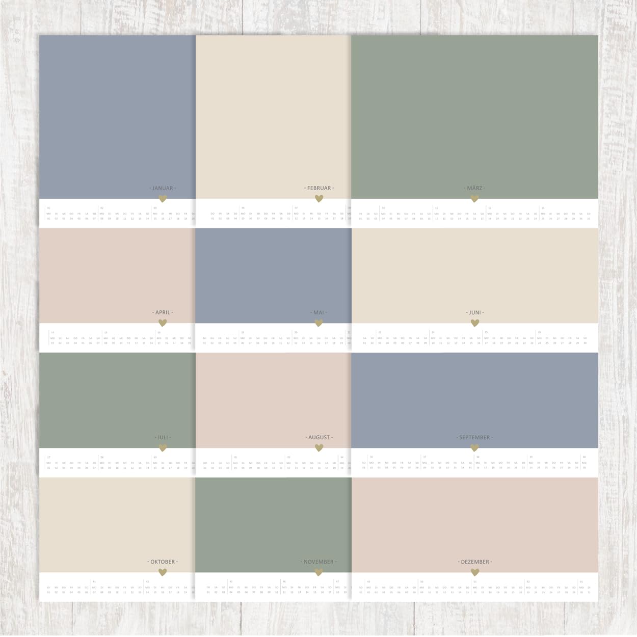 gr-tz-verlag-bastelkalender-tisch-2024-blattgold-tischkalender-zum-selbstgestalt image 5