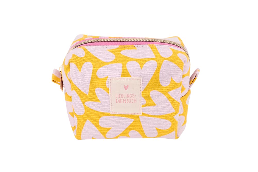 grafik-werkstatt-kosmetiktasche-make-up-schminktasche-gelb-lieblingsmensch image 1