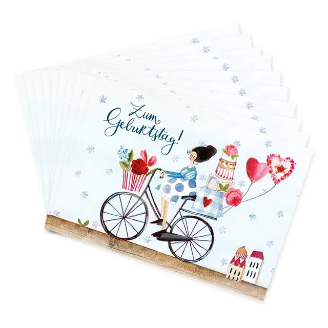 gr-tz-verlag-geburtstagskarten-10er-set-fahrrad-klappkarten-mit-umschlag-10-5-x- image 1